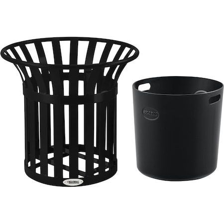 Global Industrial Steel Slat Planter, 14 Gallon Capacity, Black 695738BK
